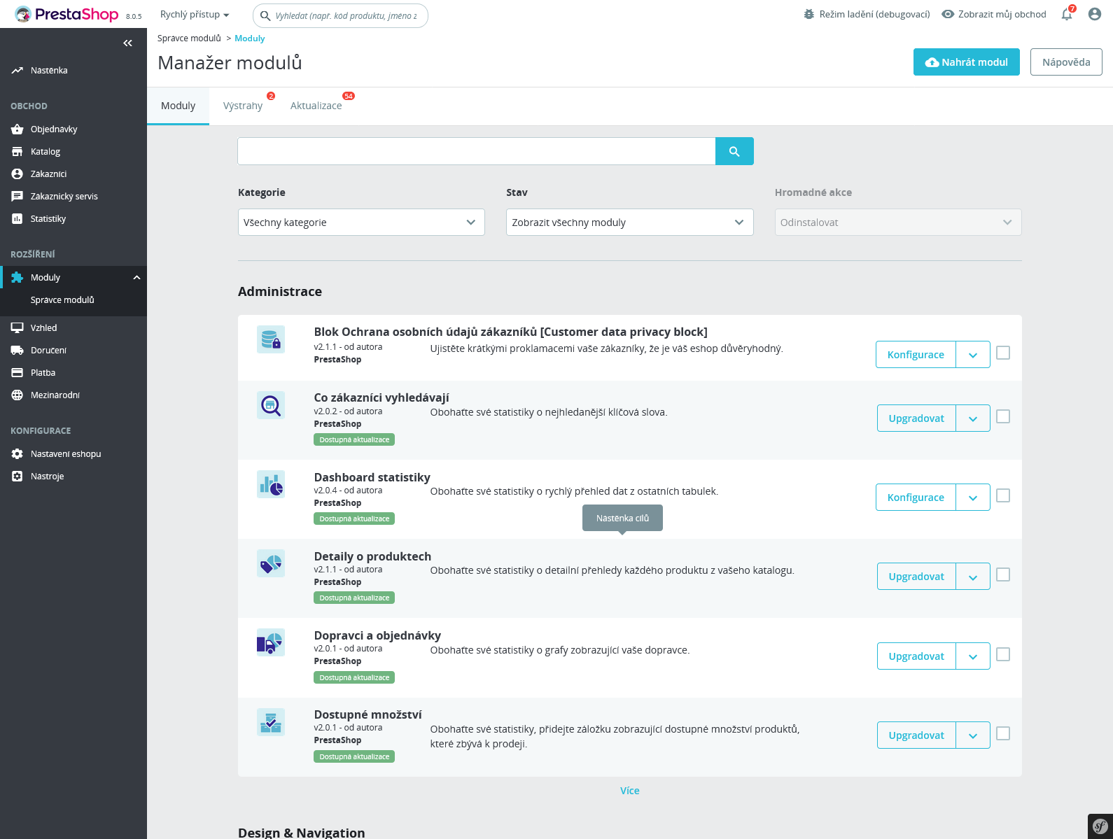 PrestaShop nahrát modul
