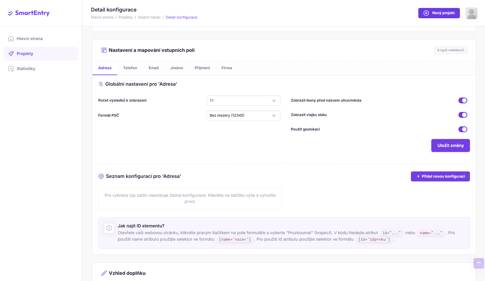 Mapování záložky